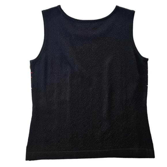 Petite Sophisticate Plaid Scoop Neck Knit Top Vest | NWOT | SP | Blk Red Cream - Picture 3 of 16